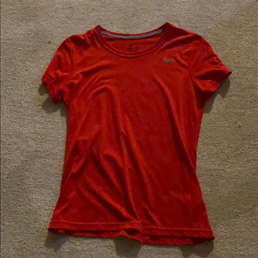 A red dry-fit gym shirt